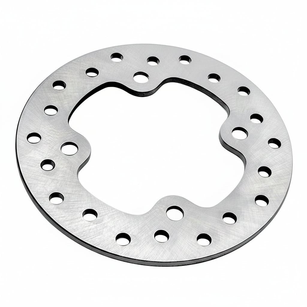 The MATI Rear Brake Disc Rotor is a durable component, part of a complete set of brake pads and rotors for Polaris RZR.