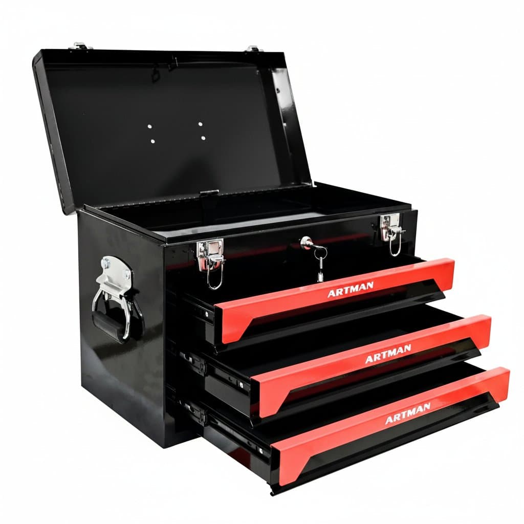 3-Drawer Metal Tool Chest | EVC Liner & Lock Included | Garage Storage & Workshop Organizer