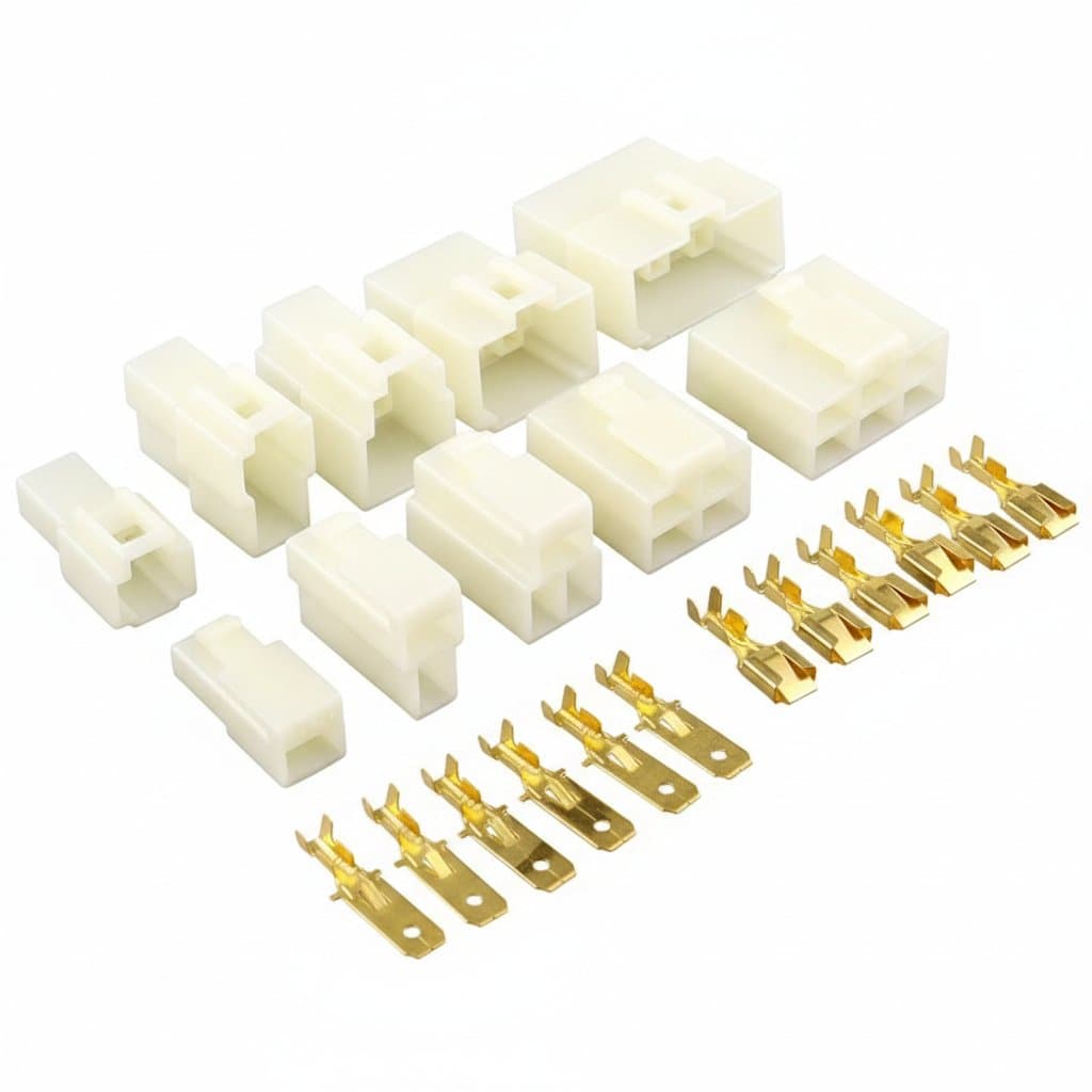 6.3mm automotive electrical connector kit with male and female terminals for ebike and car wiring projects