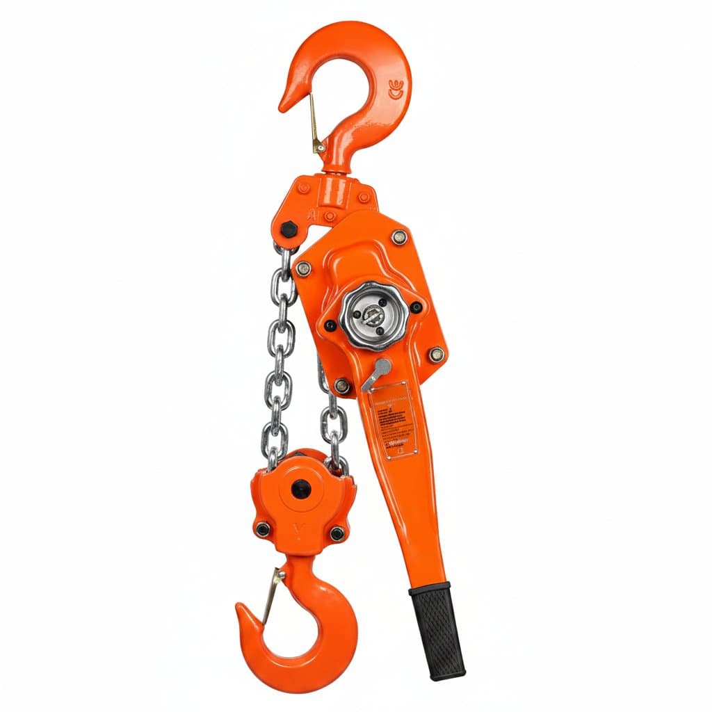 SucceBuy manual lever chain hoist with double-pawl brake and 360-degree rotation hook for industrial lifting tasks.