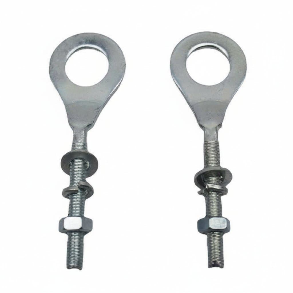 Motorcycle chain tensioner adjuster and puller tool for 50cc-125cc mini bikes, CRF50, XR70, and ATV models.