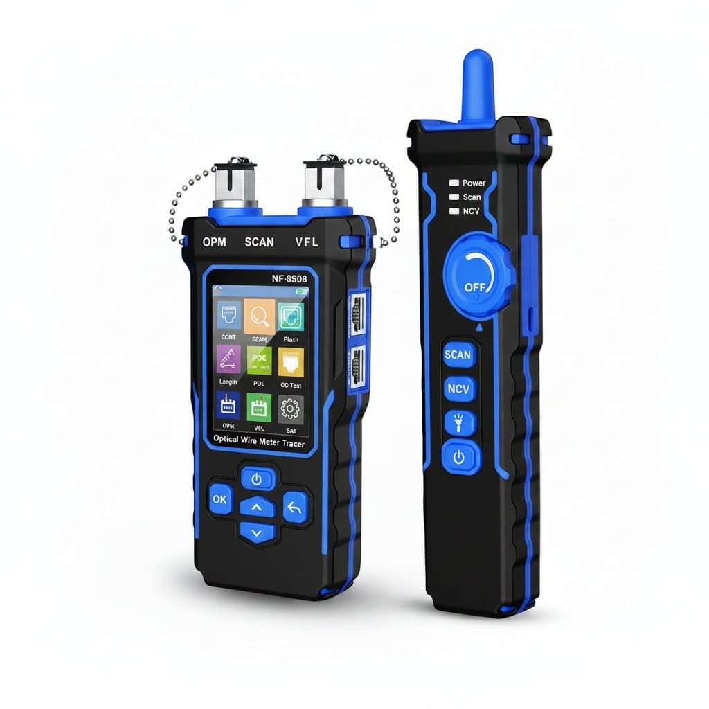 Network Cable Tester | Ethernet Tracker with OPM VFL PoE | Measures Length, Wiremap