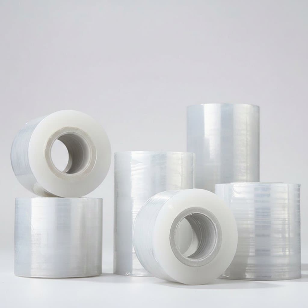200-meter roll of premium PE stretch film for industrial packaging, bottle sealing, and plant grafting protection.