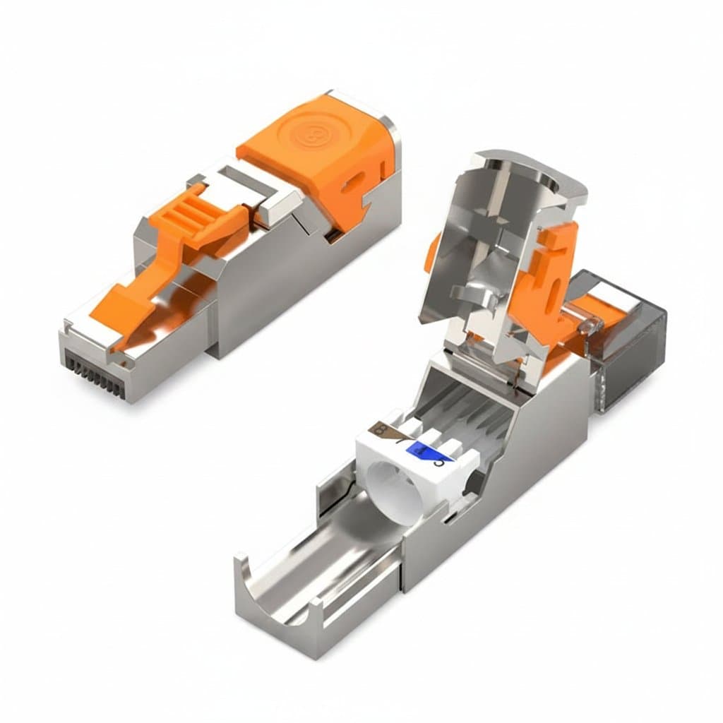 Tool-Free RJ45 Connector | 40Gbps Ethernet Plug | Cat8/Cat7/Cat6A Compatible | 2000MHz - Image 1