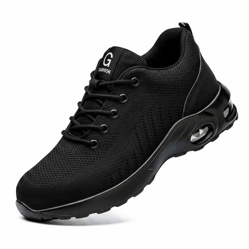 Unisex breathable safety shoes with steel toe caps and puncture-resistant protection, designed for work and sports activities.