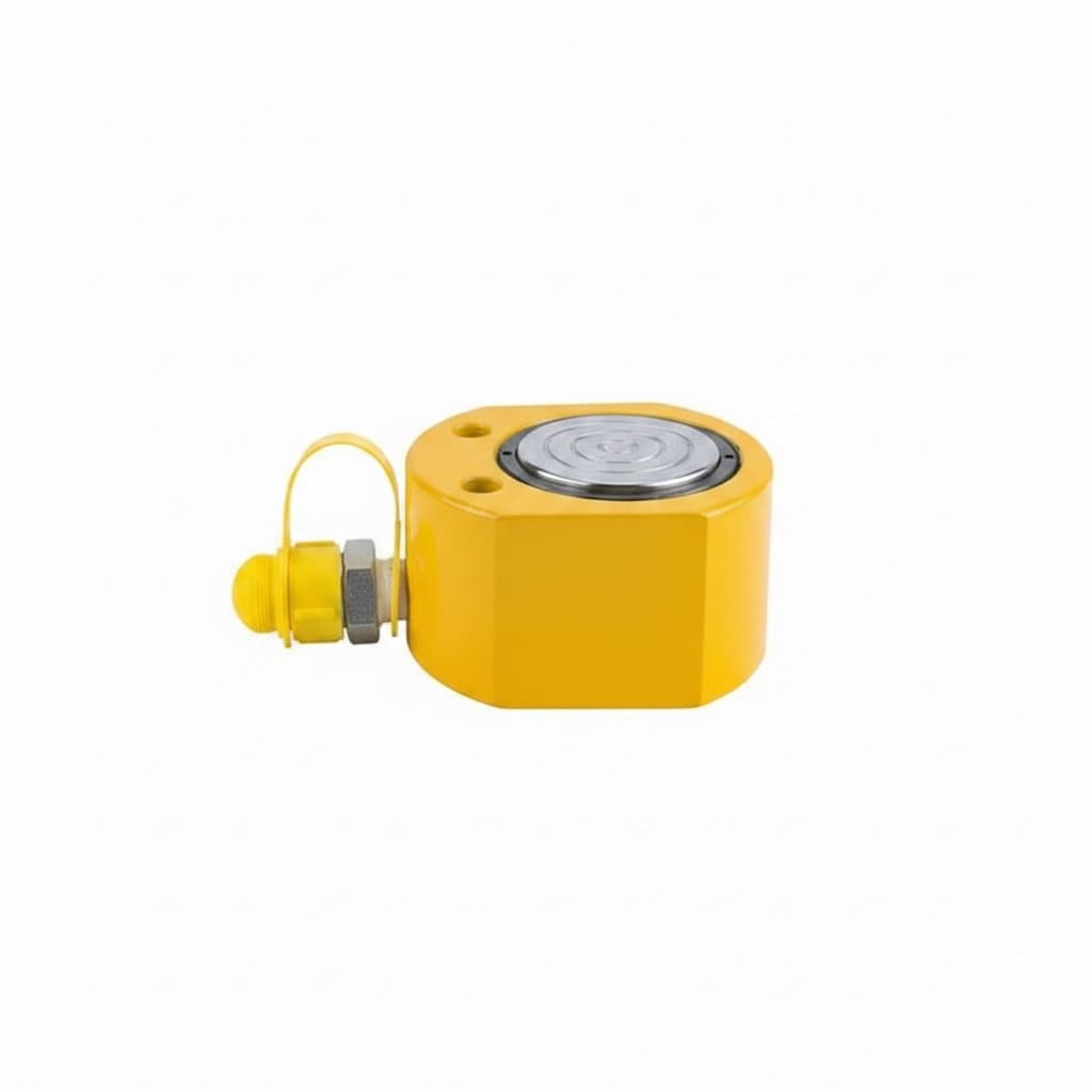 Ultra-thin portable hydraulic jack with manual pump, a 5 to 30 ton capacity vertical lifting jack for industrial material handling.