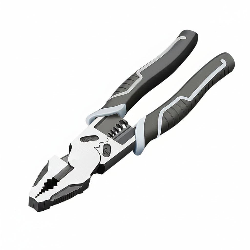 Universal multifunctional diagonal pliers with needle nose tips, wire cutters, and comfortable grips for electricians and hardware tasks.