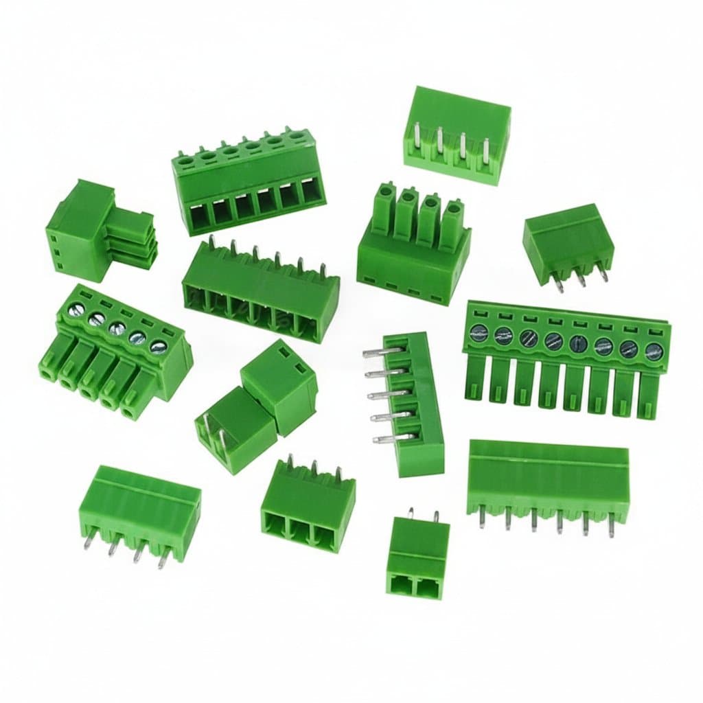 Conectores Pluggable do PWB, bloco terminal de 3.5mm, 2, 3, 4, 5, 6, 7, 8, 9, ângulo 10P direito, KF15EDG-3.5, verde, ROHS, 10 grupos - Image 1