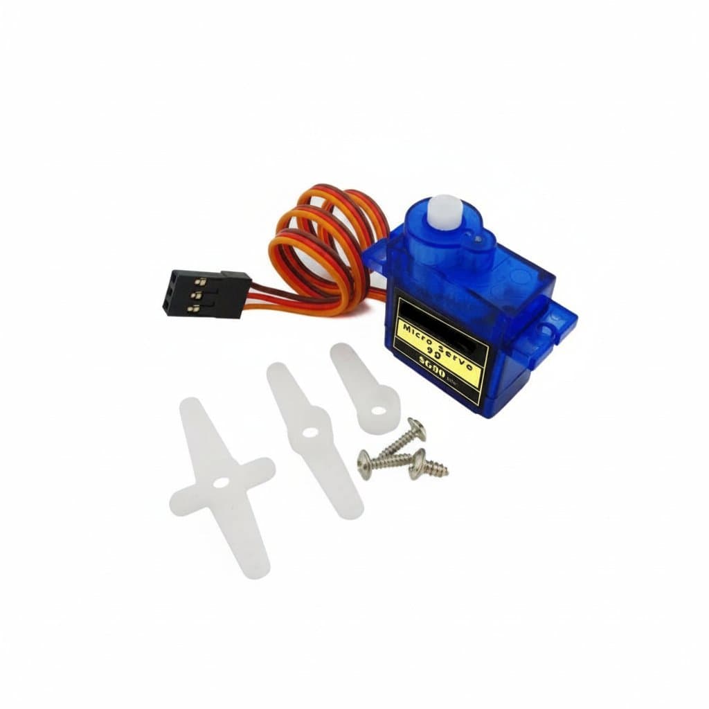 SG90 9g micro servo motor with 180° or 360° rotation for remote control helicopters and airplanes.
