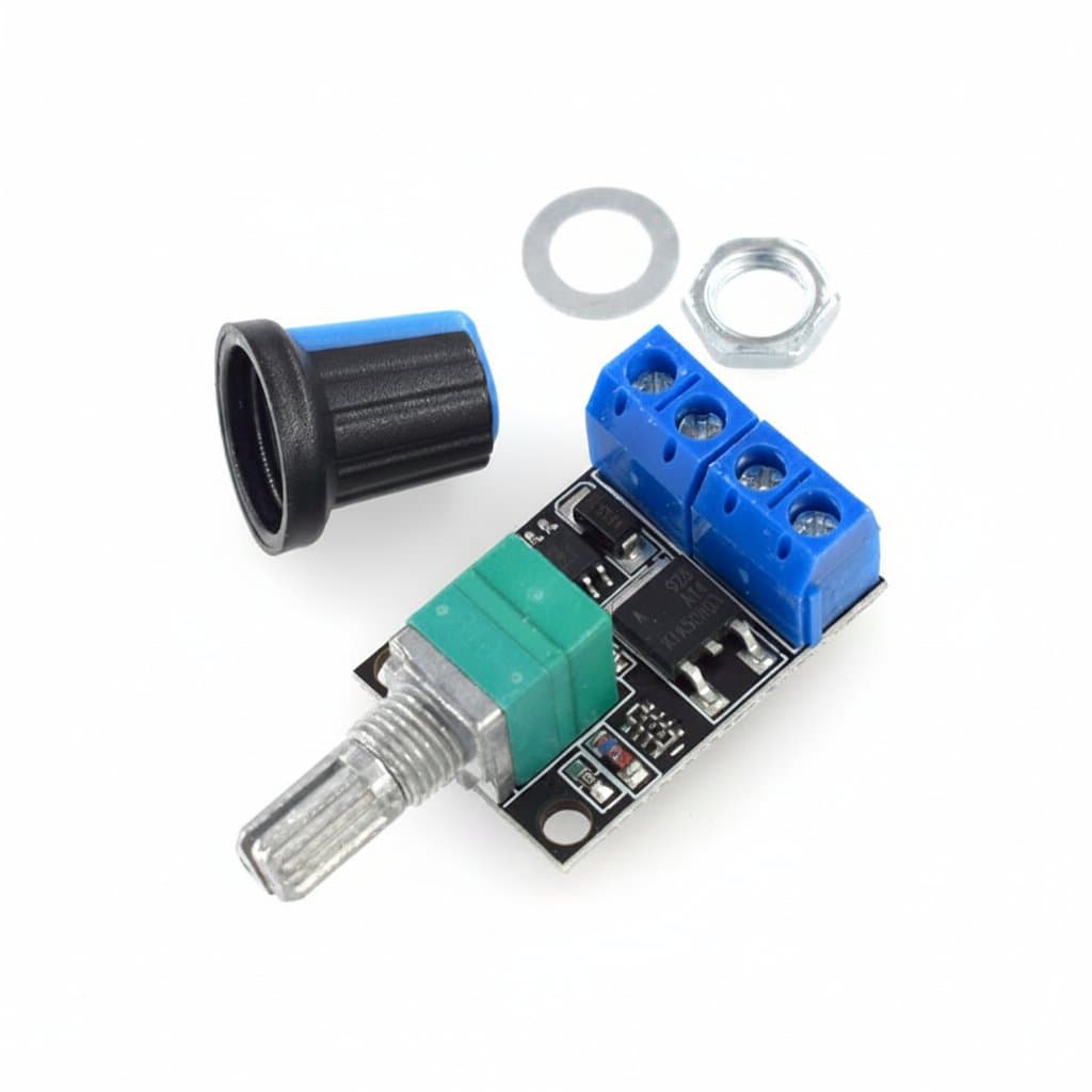 5V to 12V 10A PWM DC motor speed controller for stepless regulation of motors, LED dimming, and fan speed control with heat sink.