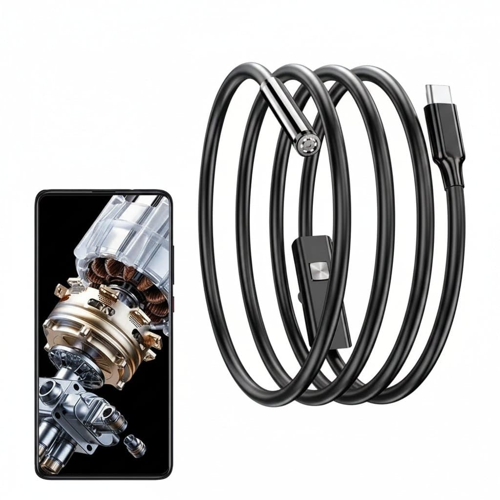 USB Borescope Camera | 5.5mm Inspection Scope for Android | IP67 Waterproof with 6 LEDs