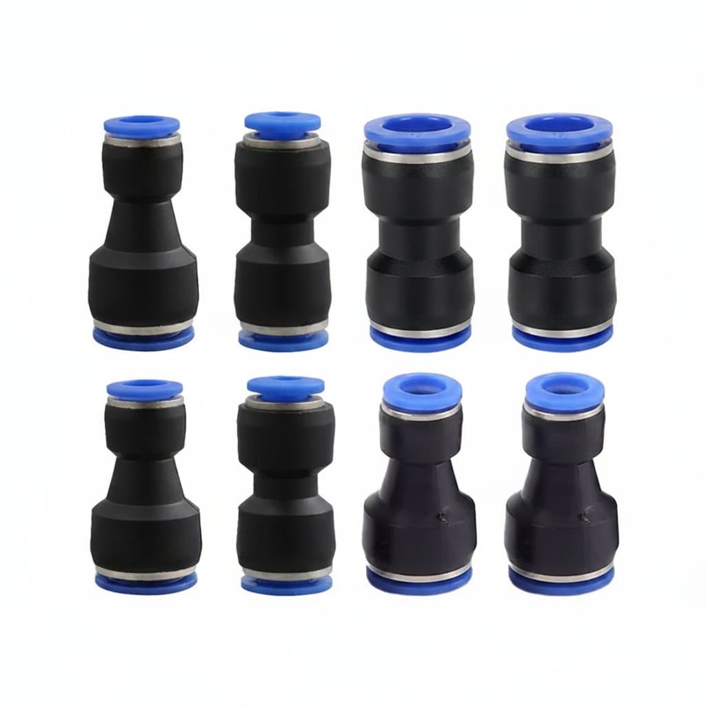 10-piece set of plastic pneumatic fittings for 4mm to 16mm air and water hose, quick-connect PG PU tube connectors