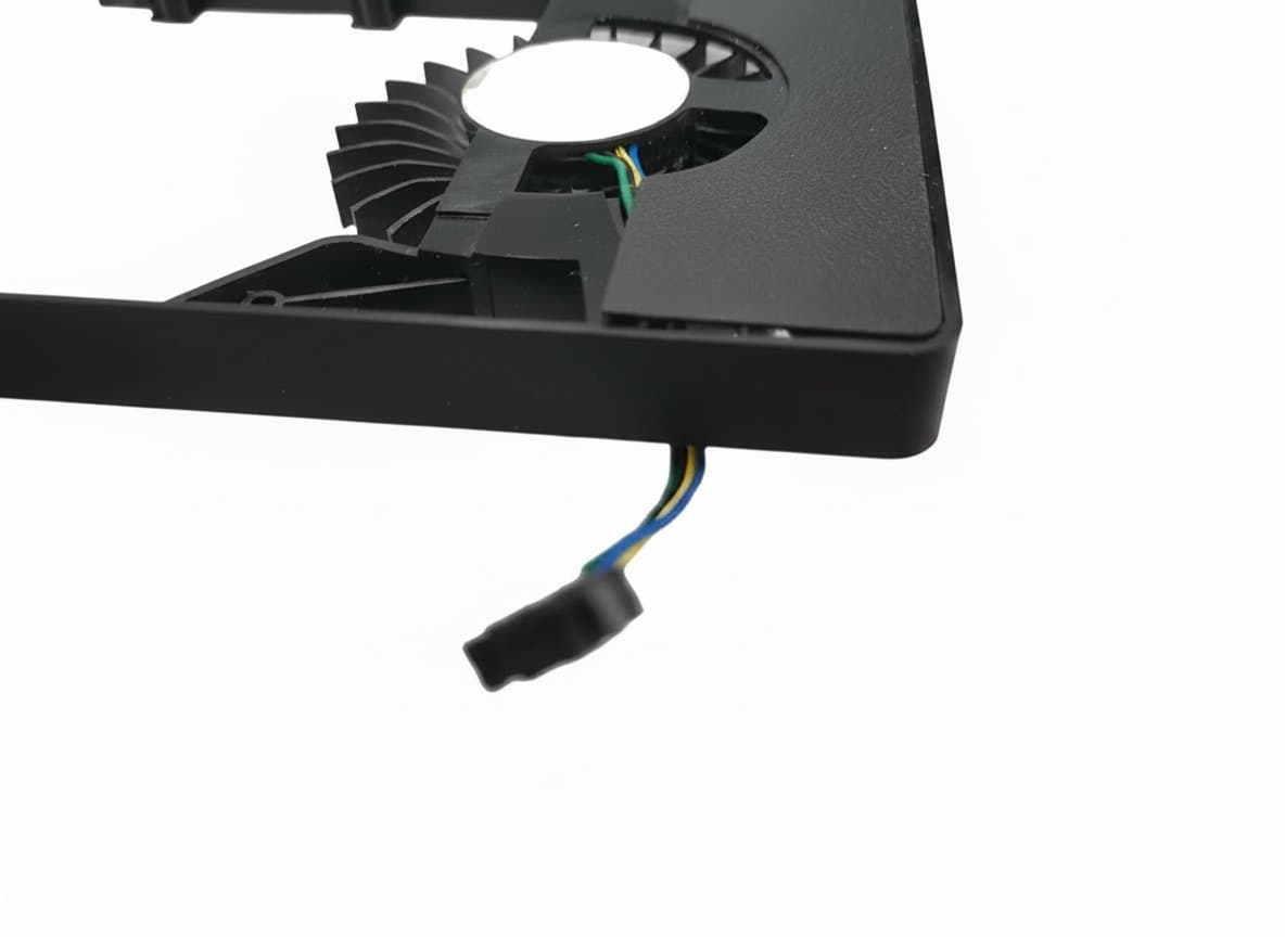 Original Quadro P2000 5GB graphics card cooling fan, model MGT7012YB-W20 HF, with black heatsink and dual ball bearing fan.