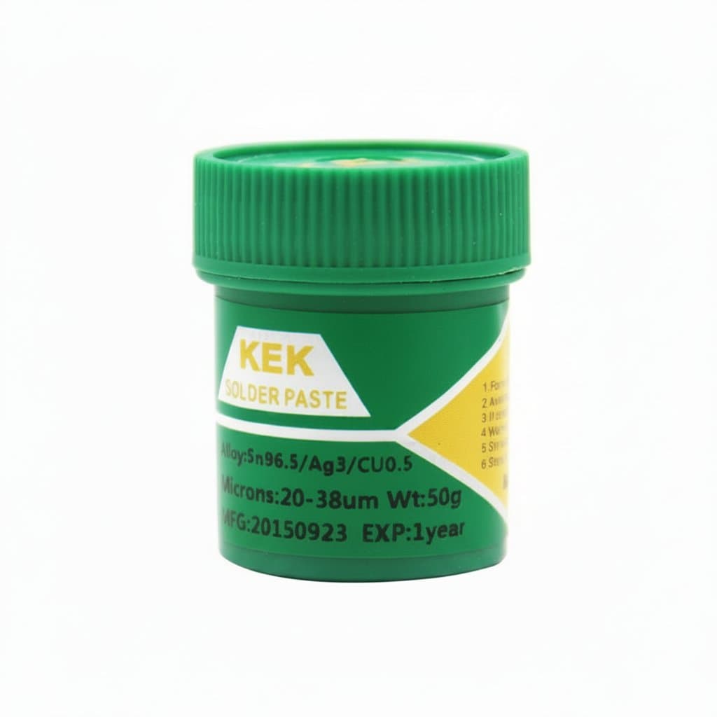 Lead-free Silver solder paste in a syringe, Sn96.5Ag3.0Cu0.5 alloy for strong conductive electronics soldering, melting point 217°C.