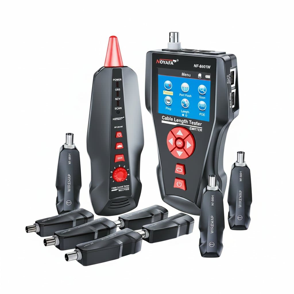 Network Cable Tester | RJ45, RJ11, BNC, POE, PING | Includes 8 Remotes