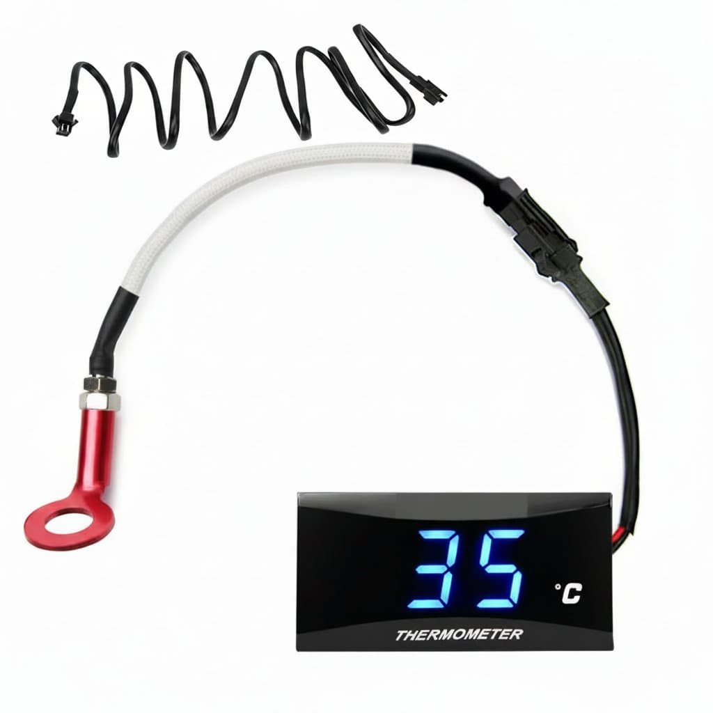 Digital Cylinder Head Temperature Gauge | Mini Square Display | For Motorcycles & Small Engines - Professional Grade Tool