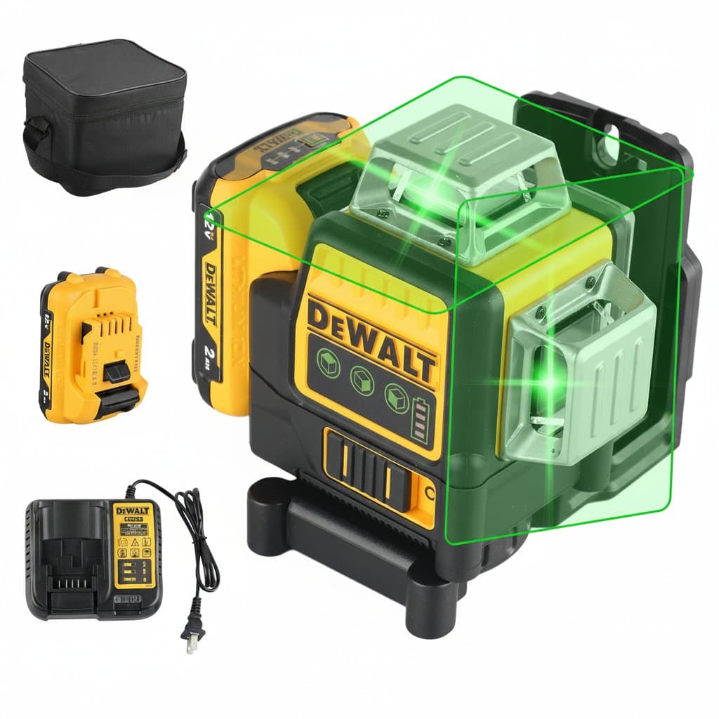 DeWalt DW089LG Self-Leveling Green Laser Level | 12V Cordless | 12-Line 360° Precision
