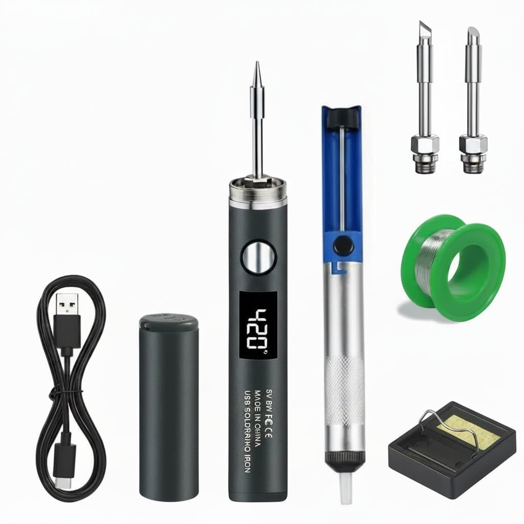 USB Soldering Iron | 5V 8W Portable | Battery-Powered for Field Repair