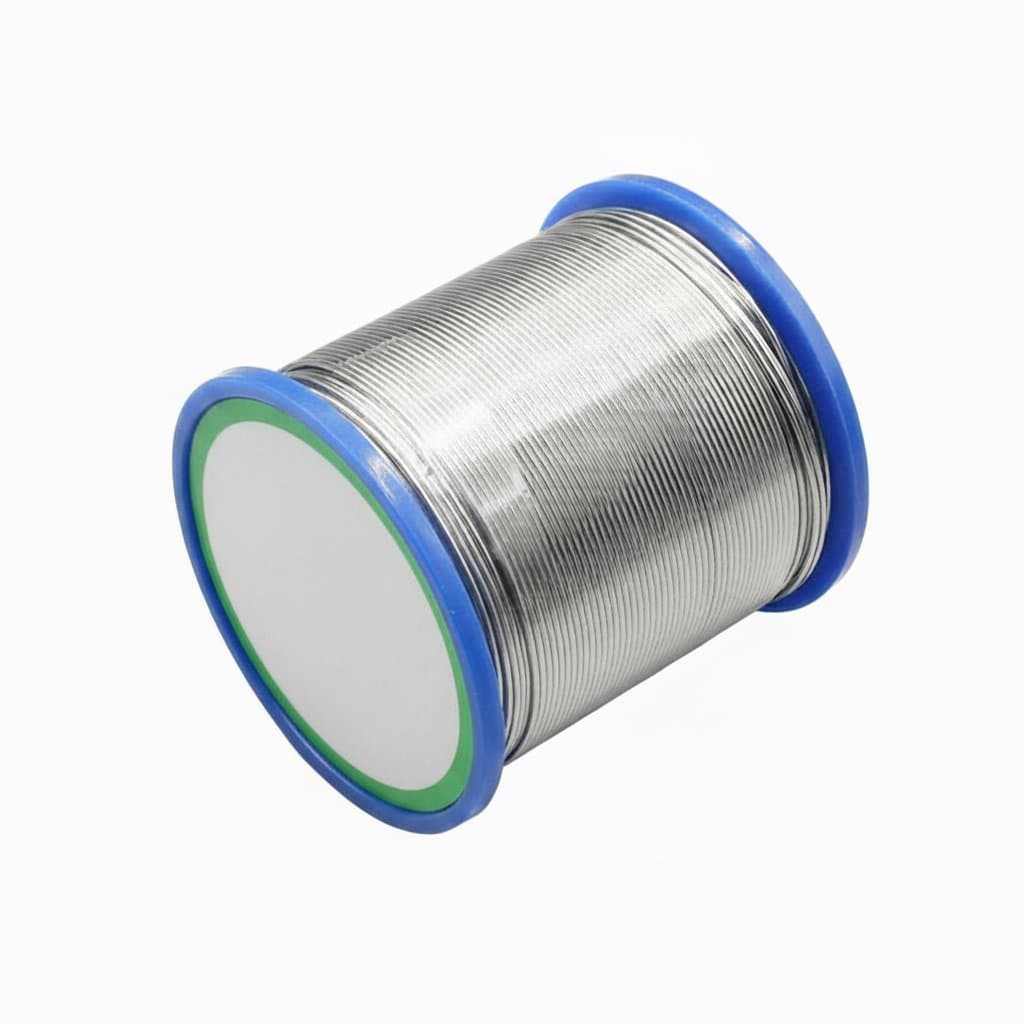 60/40 tin lead solder wire on a reel with rosin core flux for electronics soldering and welding, 50g spool.