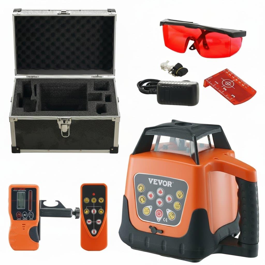 Laser Level | 360° Self-Leveling Red Cross Line | 5 Rotation Speeds & 4 Scanning Angles