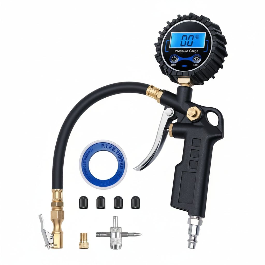 Digital Tire Pressure Gauge | 250 PSI Max | 0.1 PSI Resolution for Compressor Systems - Professional Grade Tool