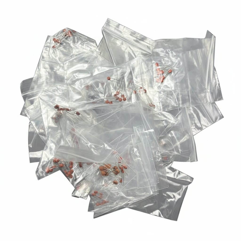 PUMUDSY SMD capacitor kit with 320, 720, or 2500 pieces of 0603, 0805, and 1206 size capacitors, assorted from 1pF to 1uF.