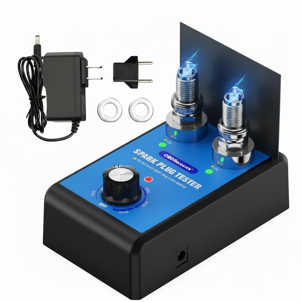 Spark Plug Tester | Double Hole Ignition System Analyzer | 0-6000 RPM 110V/220V - Professional Grade Tool