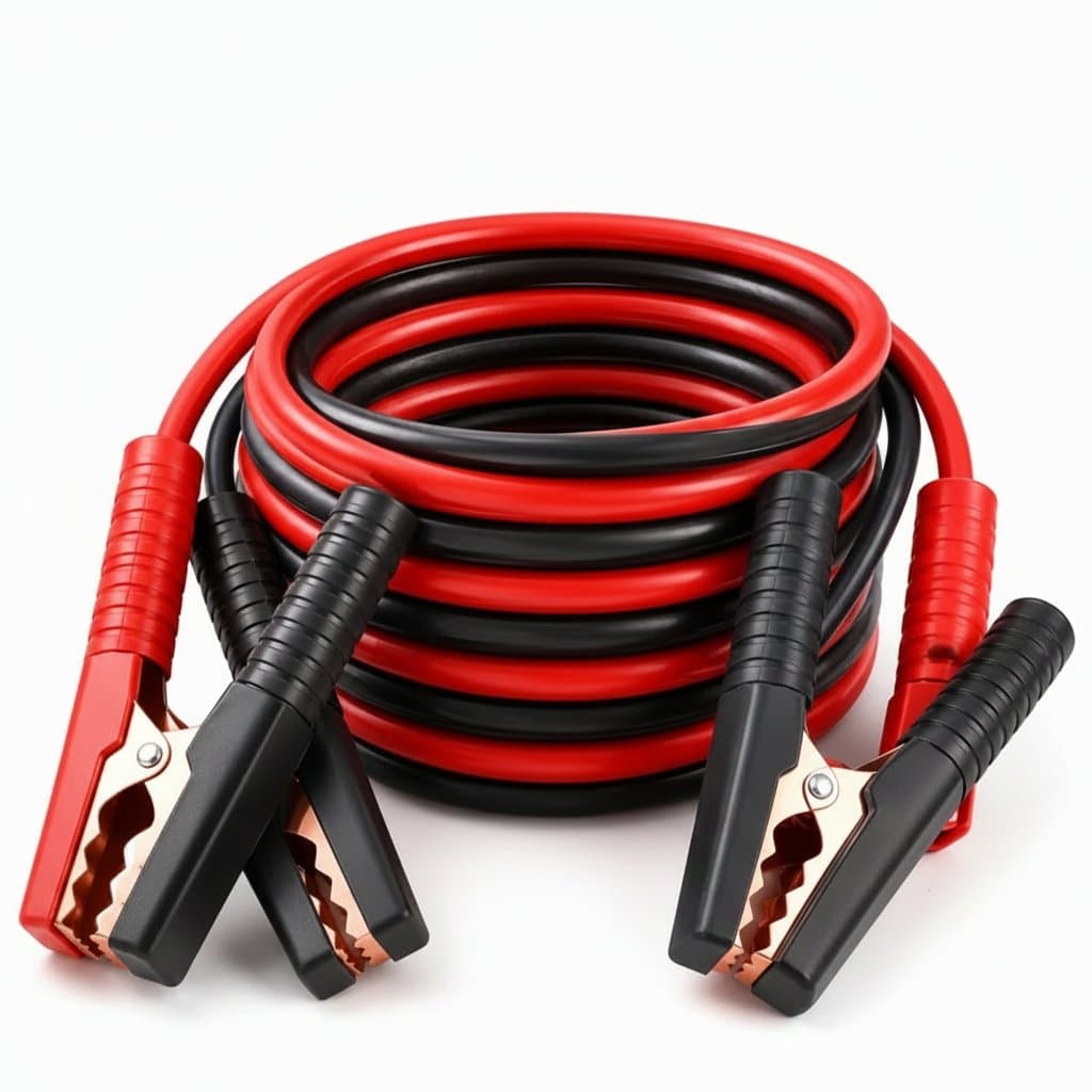 4-meter fully enclosed pure copper thickened car battery jumper wire, heavy-duty jumper cables for car emergency starts.