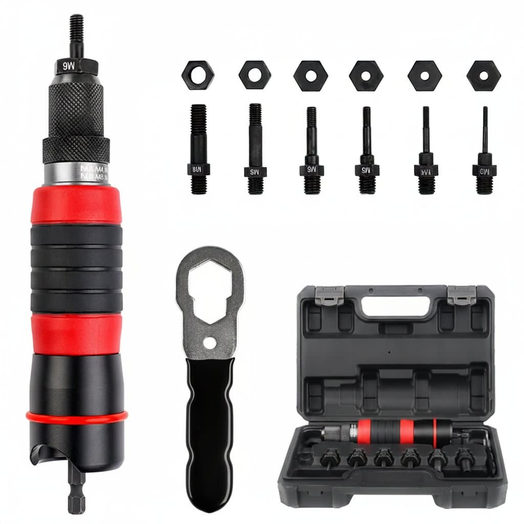 Cordless Rivet Nut Tool Kit | M3-M10 Thread Insertion | Heavy-Duty DIY & Workshop Fastening - Image 1