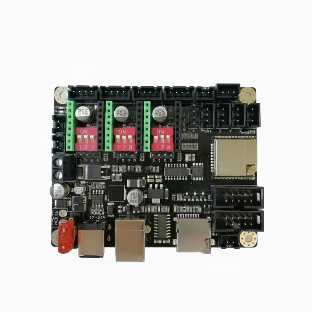 Makerbase MKS DLC32 V2.1 GRBL control card for CNC, laser engraving, and wood carving machines with precision driver ports.