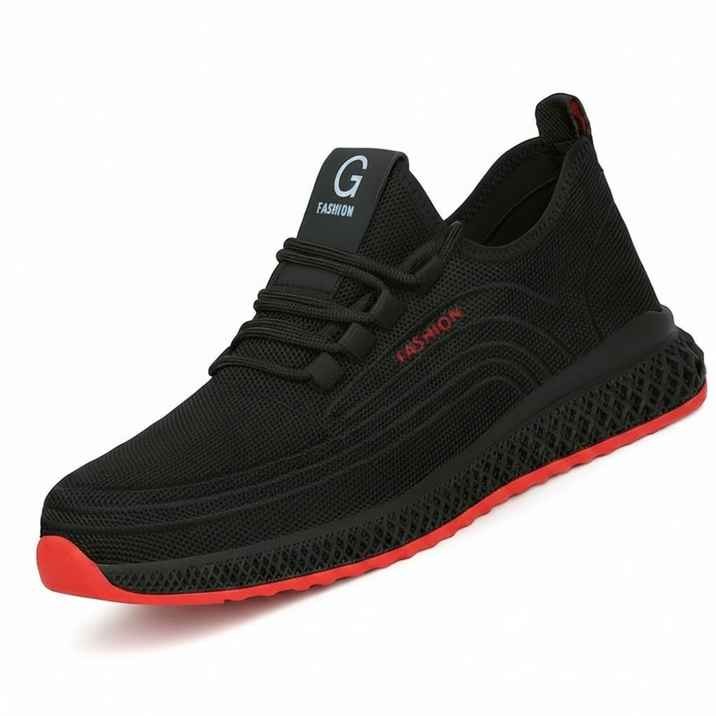 Unisex anti-smash safety sneakers with steel toe protection, breathable design, and anti-stab features for light work settings.