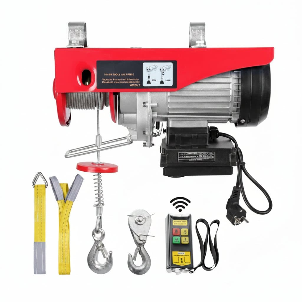 Electric Hoist Winch | 400-1000kg Heavy-Duty Lifting | Wired Remote Control for Garage & Marine
