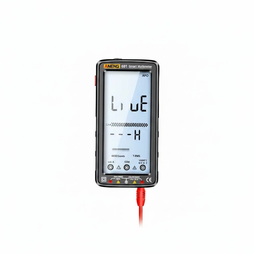 Handheld Wall Scanner with metal detection and AC wire finding, featuring a high sensitivity sensor, visual alarm, and pointer for pipes and power lines.