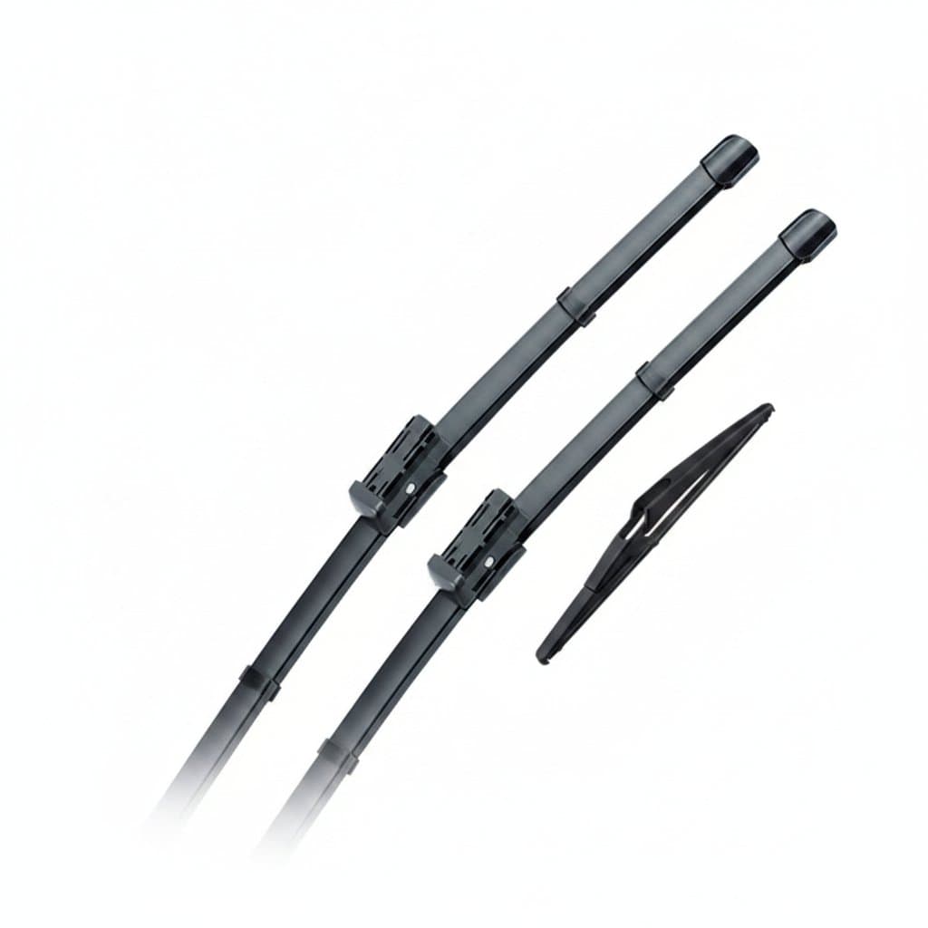 A set of LHD front and rear 26 inch wiper blades for Peugeot 208 P21 MK2 models from 2019-2024.