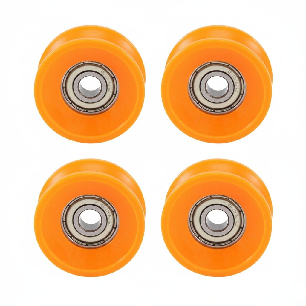 Plastic-Coated Bearings | 6x30x13mm Deep Groove | 4-Piece Guide Pulley Set