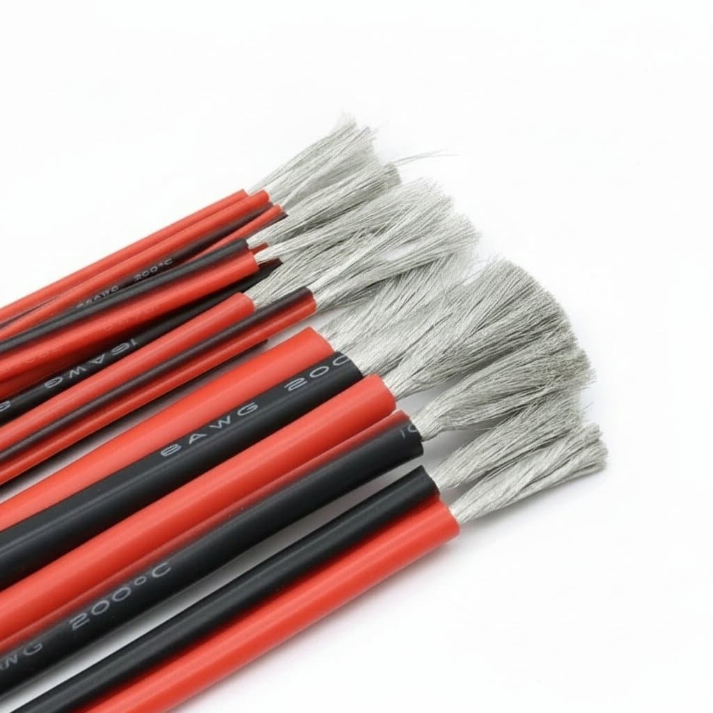 Premium soft silicone rubber insulated copper wire cable in multiple AWG sizes from 1 to 20 meters, ideal for DIY LED lighting and flexible electrical projects.