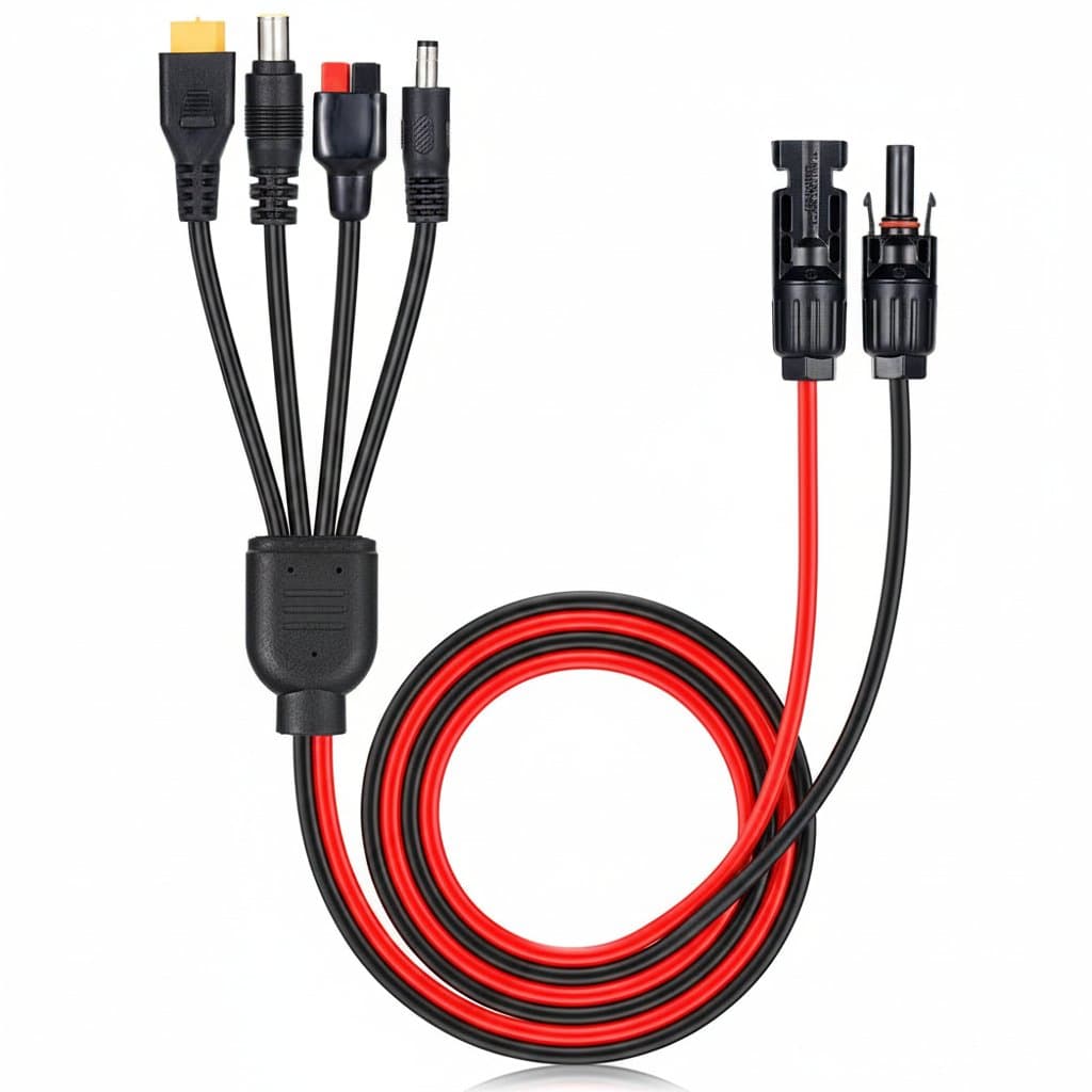 Solar Panel Extension Cable | 4-in-1 Splitter for Energy Storage & Charging | 12AWG Power Cord