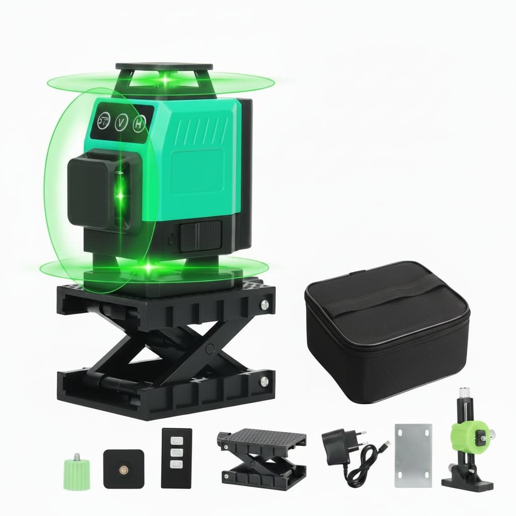 3D/4D Laser Level | 12/16-Line Green Beam | 360° Horizontal & Vertical Self-Leveling