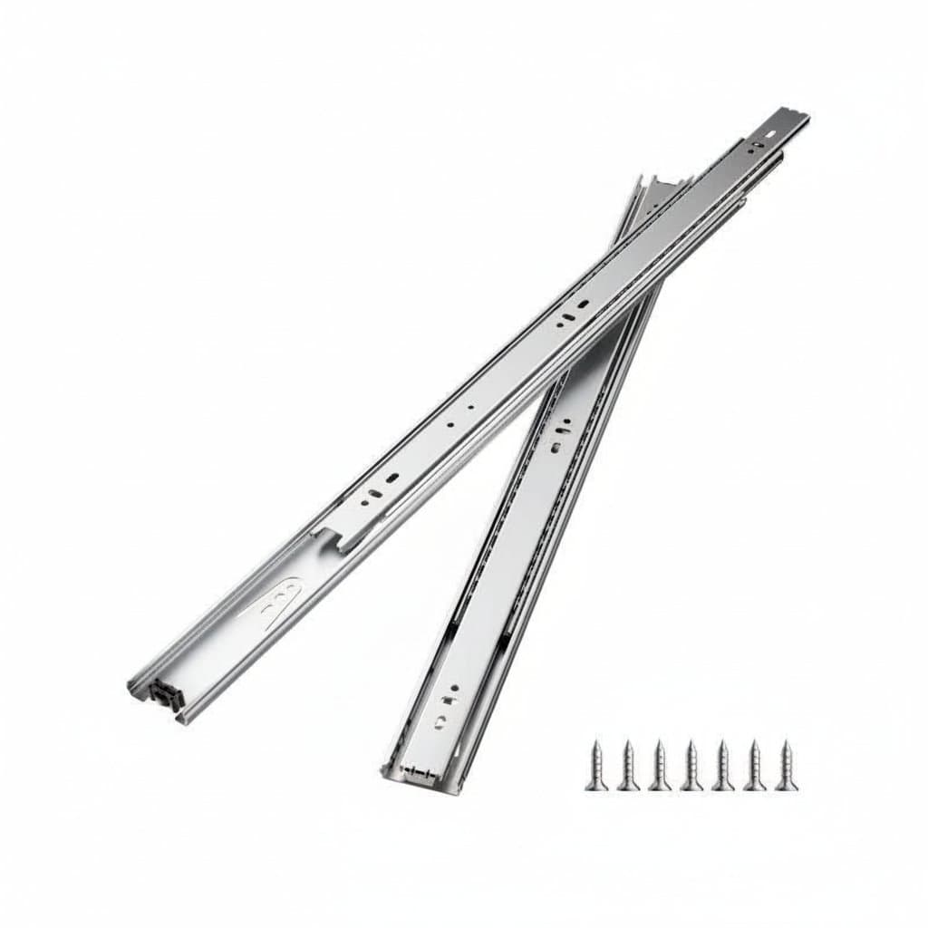 VEVOR heavy duty drawer slides, 10 pairs of full extension ball bearing cabinet rails with 100lb load capacity for kitchen DIY.