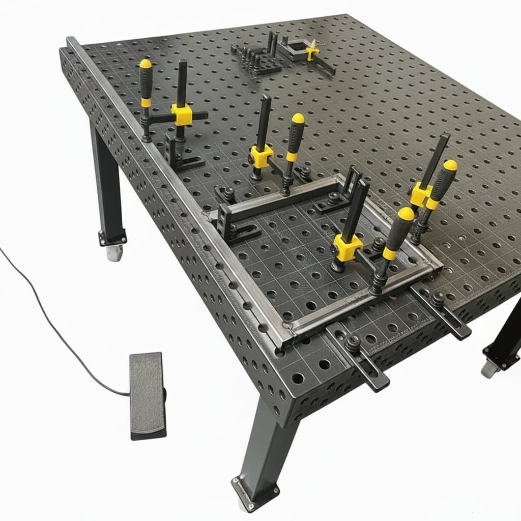 D16 D28 3D Customizable Welding Table with Nitrides Bearing Core, a high-quality 1000x1500mm platform for farm industries and fabrication.