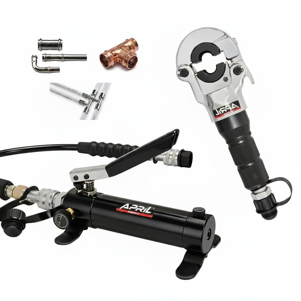 Hydraulic Pex Pipe Crimping Tool CW-1632 for aluminum plastic and floor heating tube connections, with ergonomic handles and precision jaws.
