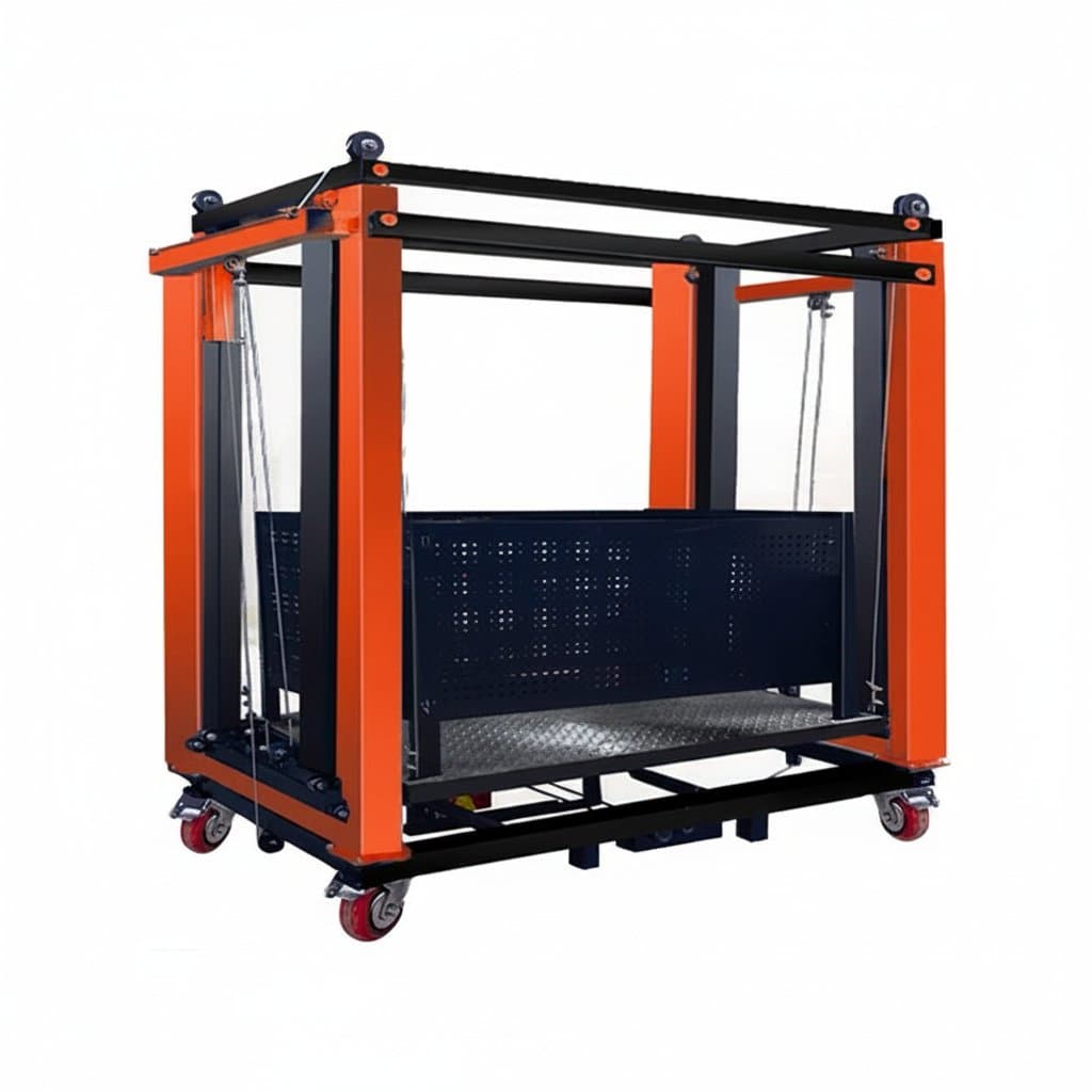 4M Electric Scaffolding Hoist with remote control, a heavy-duty foldable mobile lifting system for indoor and outdoor construction.