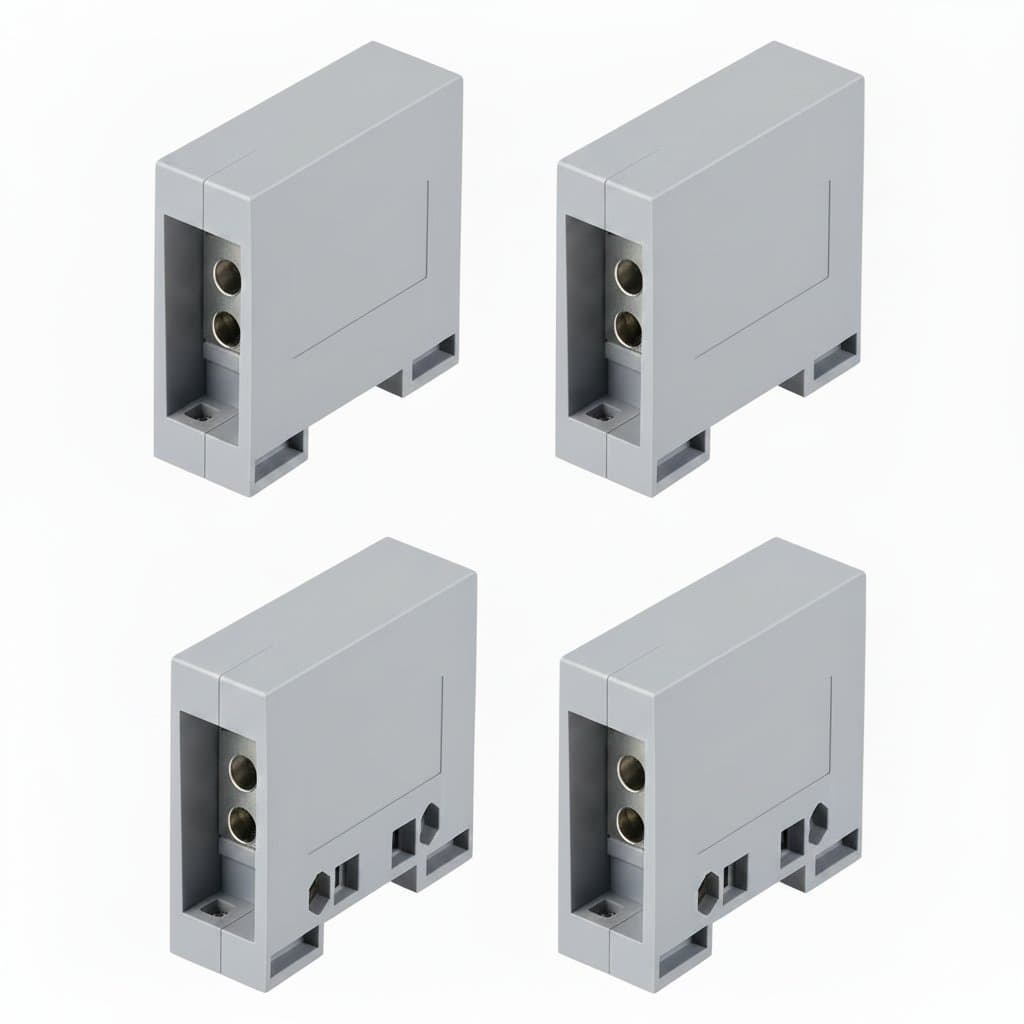 uxcell DIN rail terminal block connector with 1 input and 4, 6, 9, or 12 outputs for distributing power to pool pumps and gate motors
