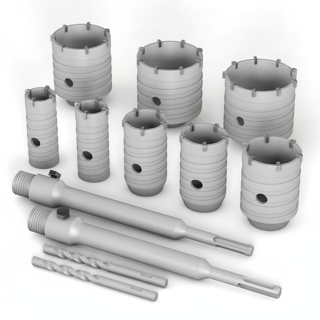 4-Piece Concrete Core Drill Set | 30-68mm SDS Plus Bits for Masonry & Stone - Image 1