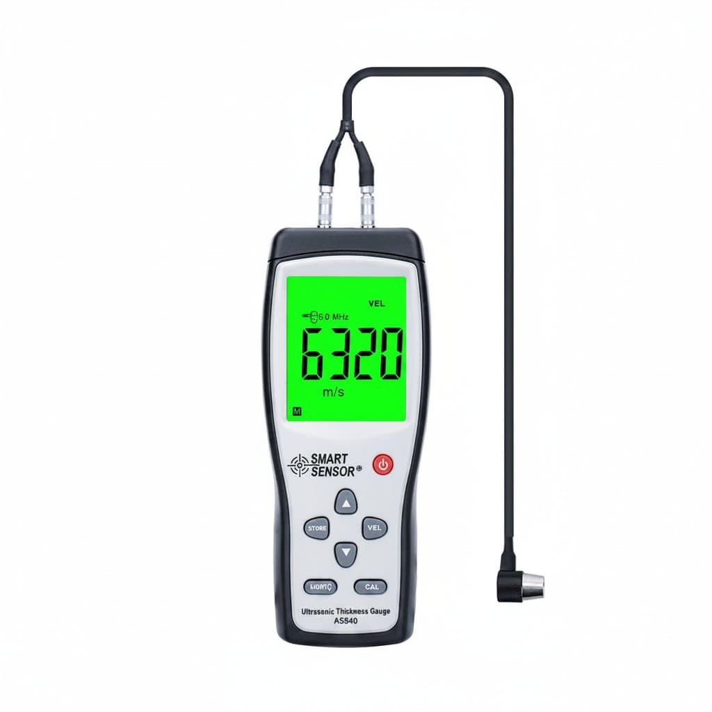 Ultrasonic Thickness & Sound Velocity Meter with LCD Display