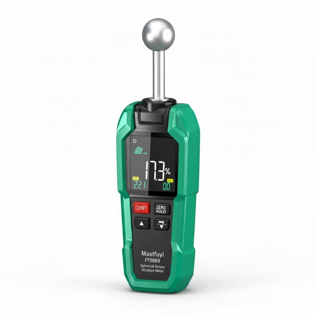 Moisture Meter: 0.1-99.9% Range, HD Color Screen, Dual Alarm for Wood & Cement