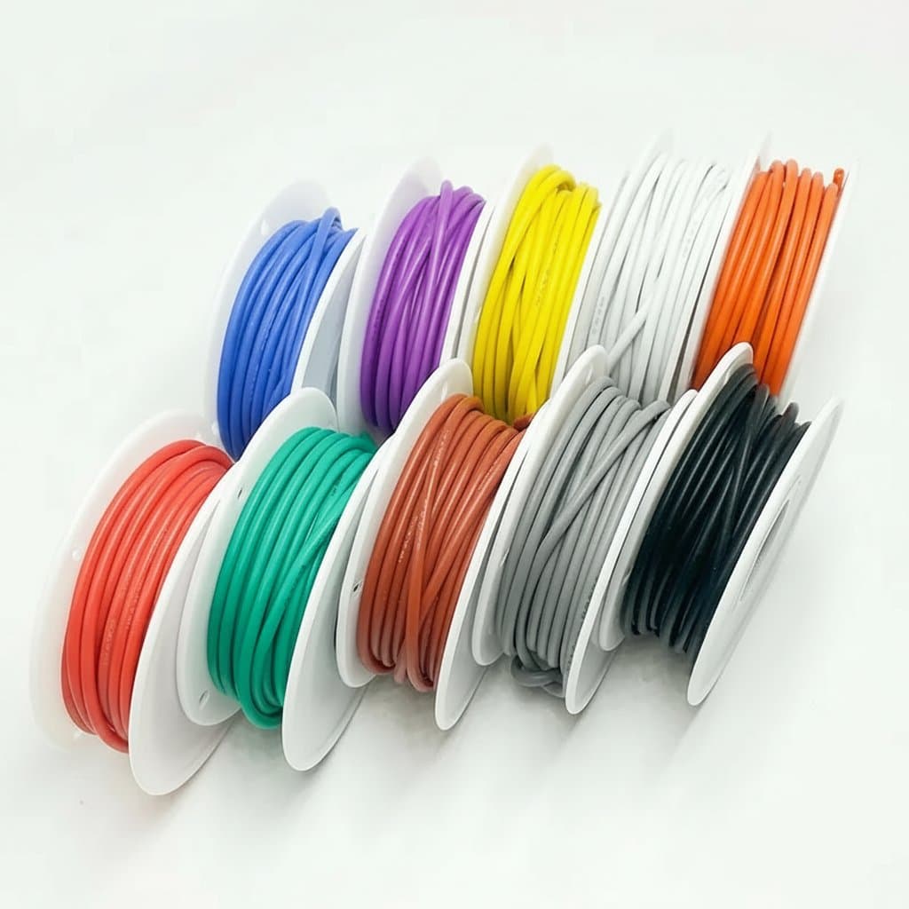 16AWG stranded silicone ribbon wire with flexible high-temperature copper conductors for DIY automotive and power cord projects.