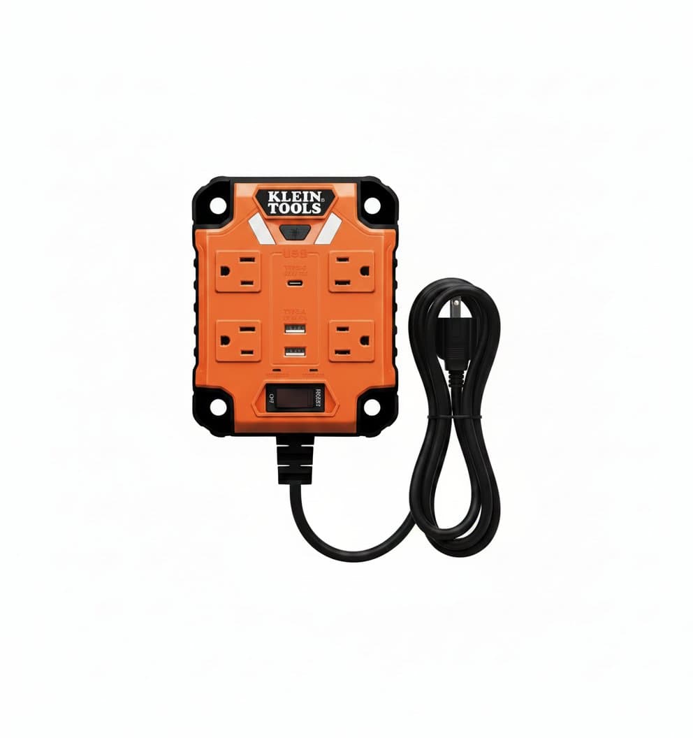 Magnetic Surge Protector Power Strip | 4 Outlets & 3 USB Ports | 5-Foot Flexible Cord