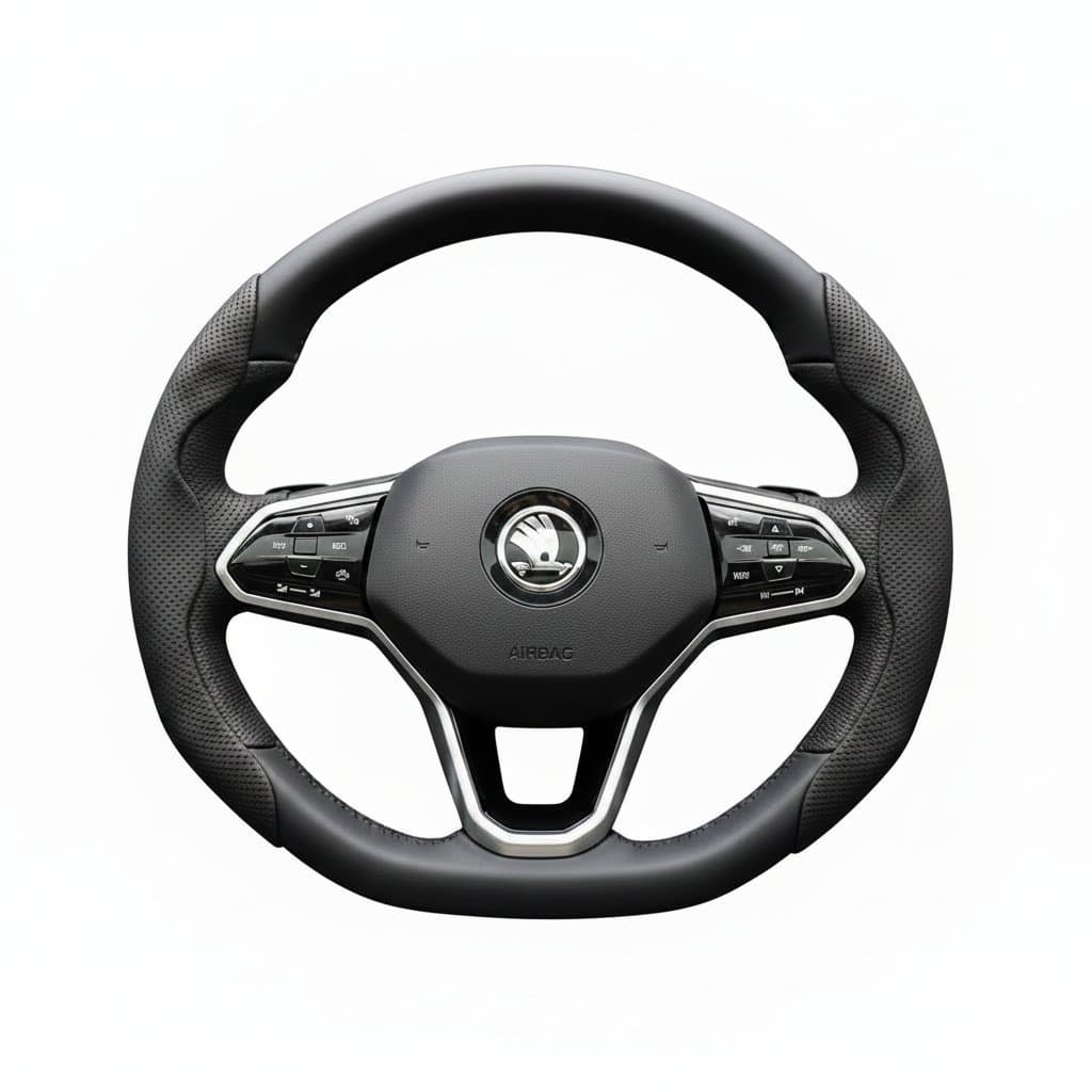 A 3-piece set of 2025 new car steering wheel covers featuring carbon fiber and turn-over fur for a luxurious feel.