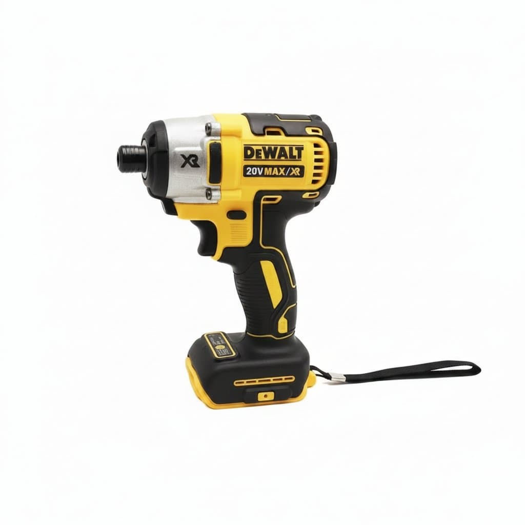Dewalt DCD887 20V MAX XR Brushless Impact Driver with a compact design and rubber grip, shown with a drill bit.